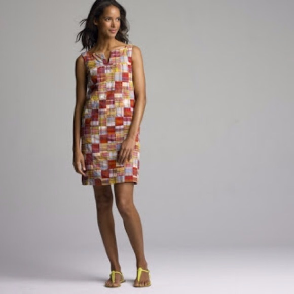 J. Crew Dresses & Skirts - J.Crew Patchwork Madras Mia Shift Dress